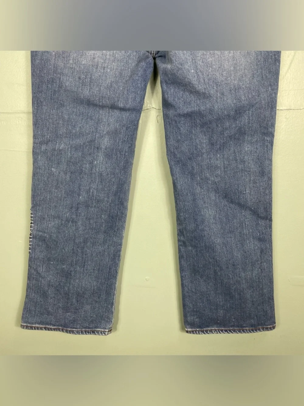 Sundance Embroidered Jeans Patch Work Floral Women Sz 31 Blue Straight Leg - Picture 6 of 10